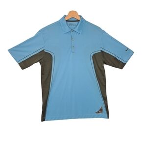 Nike Golf Fit Dry Men's Small Polo Aqua Blue/Gray Mesh Sides